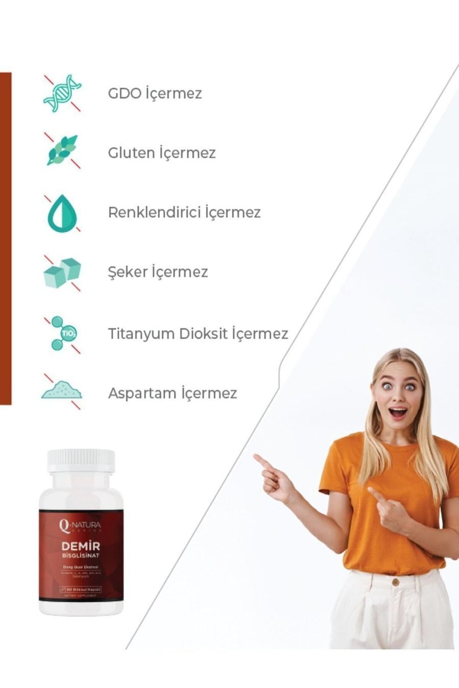 Demir Bisglisinat Iron 60 Bitkisel Kapsül görseli 4